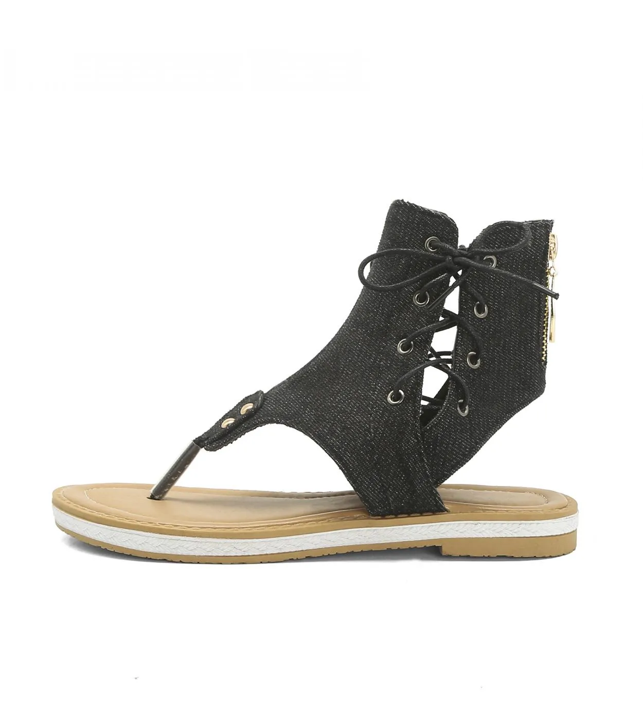 Sandali da donna romani 2022 Sandali con tacco piatto Gladiatore Scarpe estive in tela per donna Stringate Zapatos Mujer Taglia