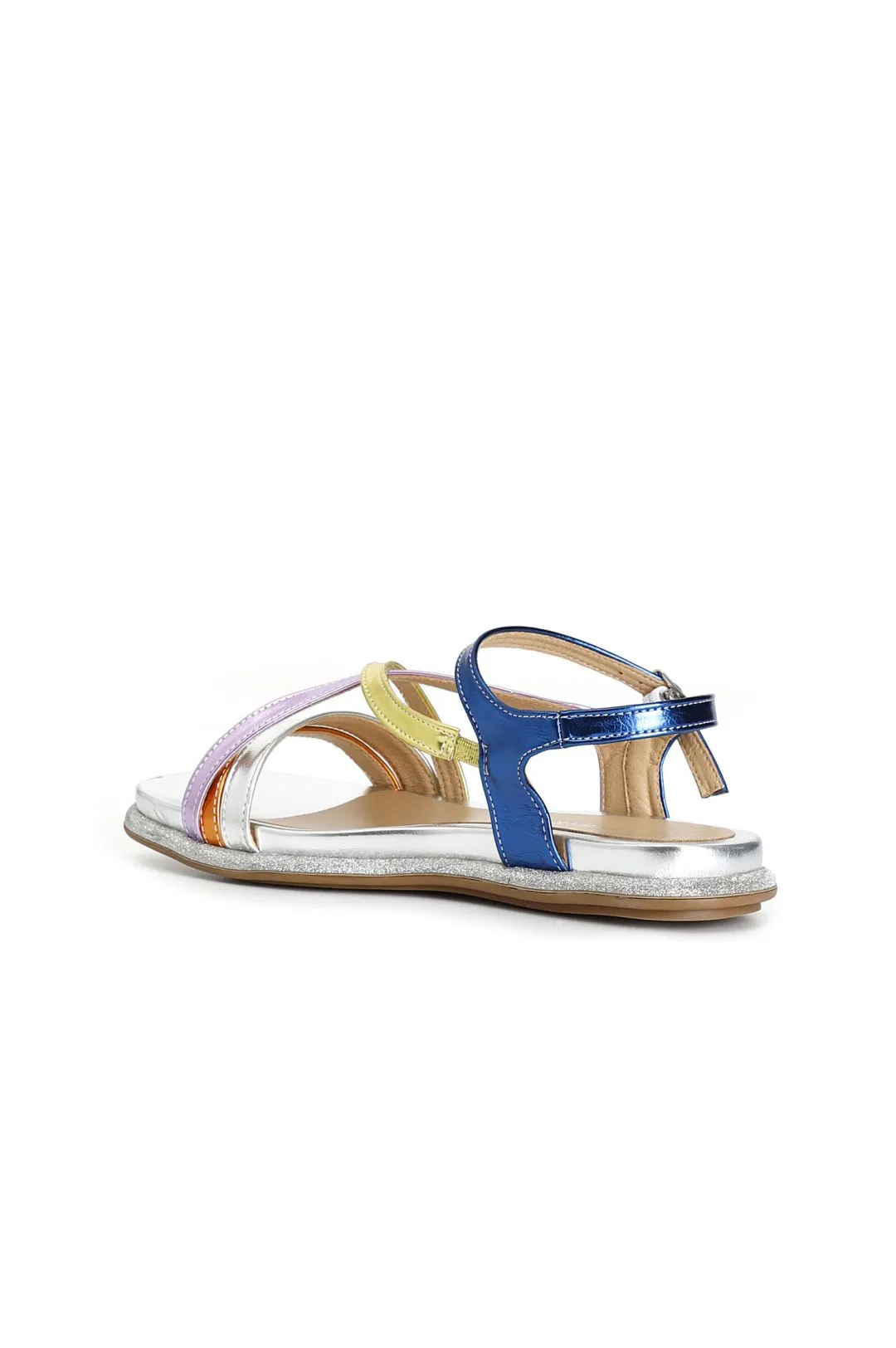 sandali fasce gilda in laminato sintetico multicolor