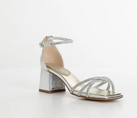 SANDALI INTRECCIO STRASS ARGENTO
