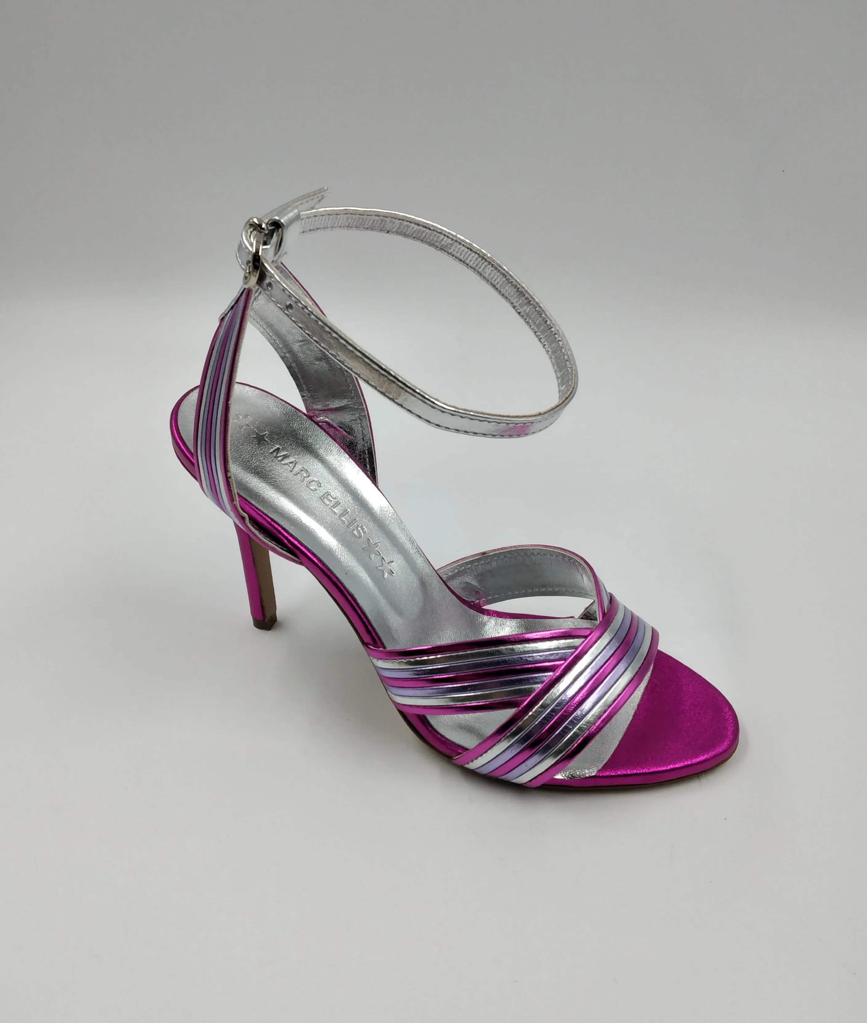 SANDALI LAMINATI FUXIA ARGENTO