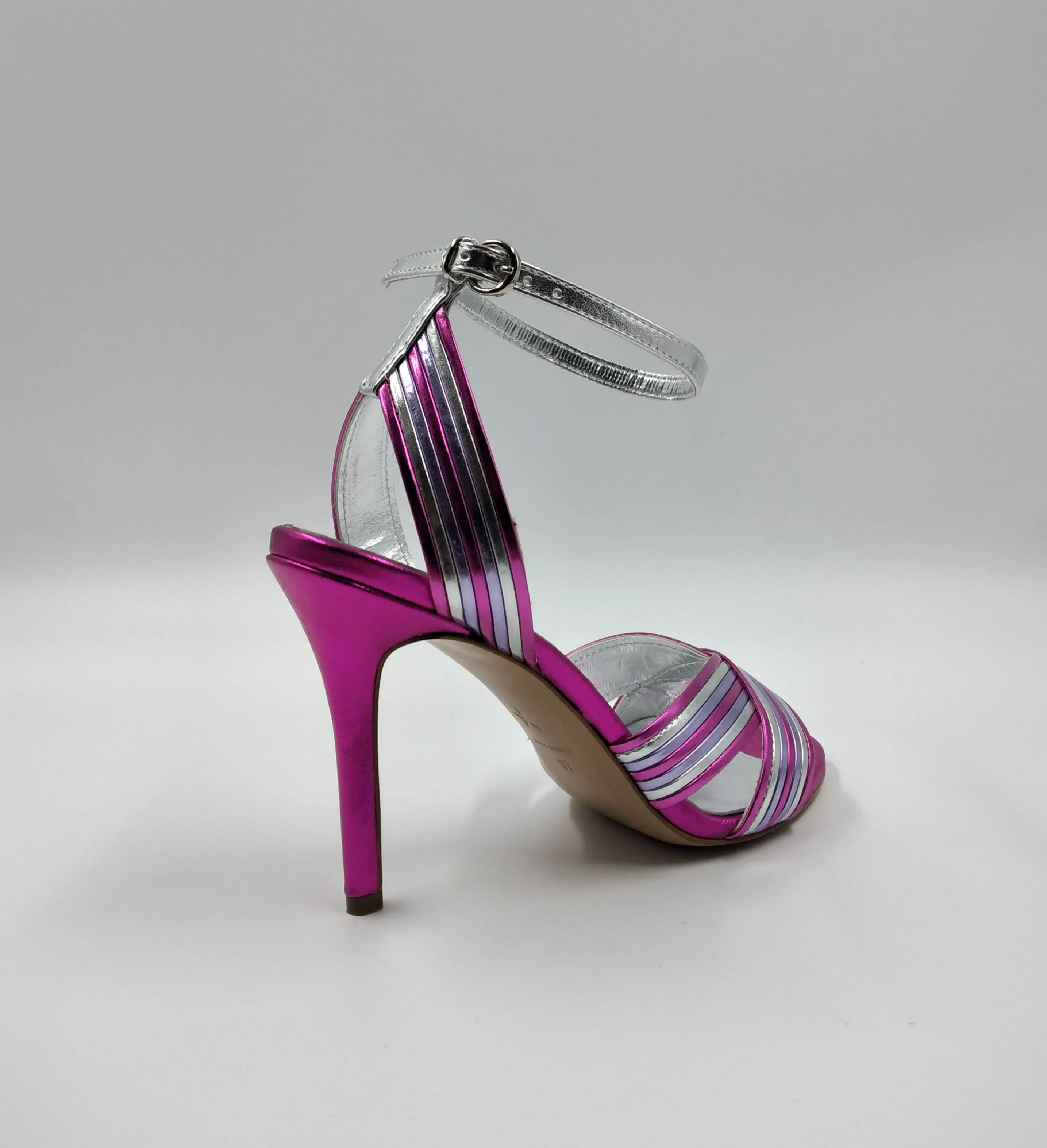 SANDALI LAMINATI FUXIA ARGENTO