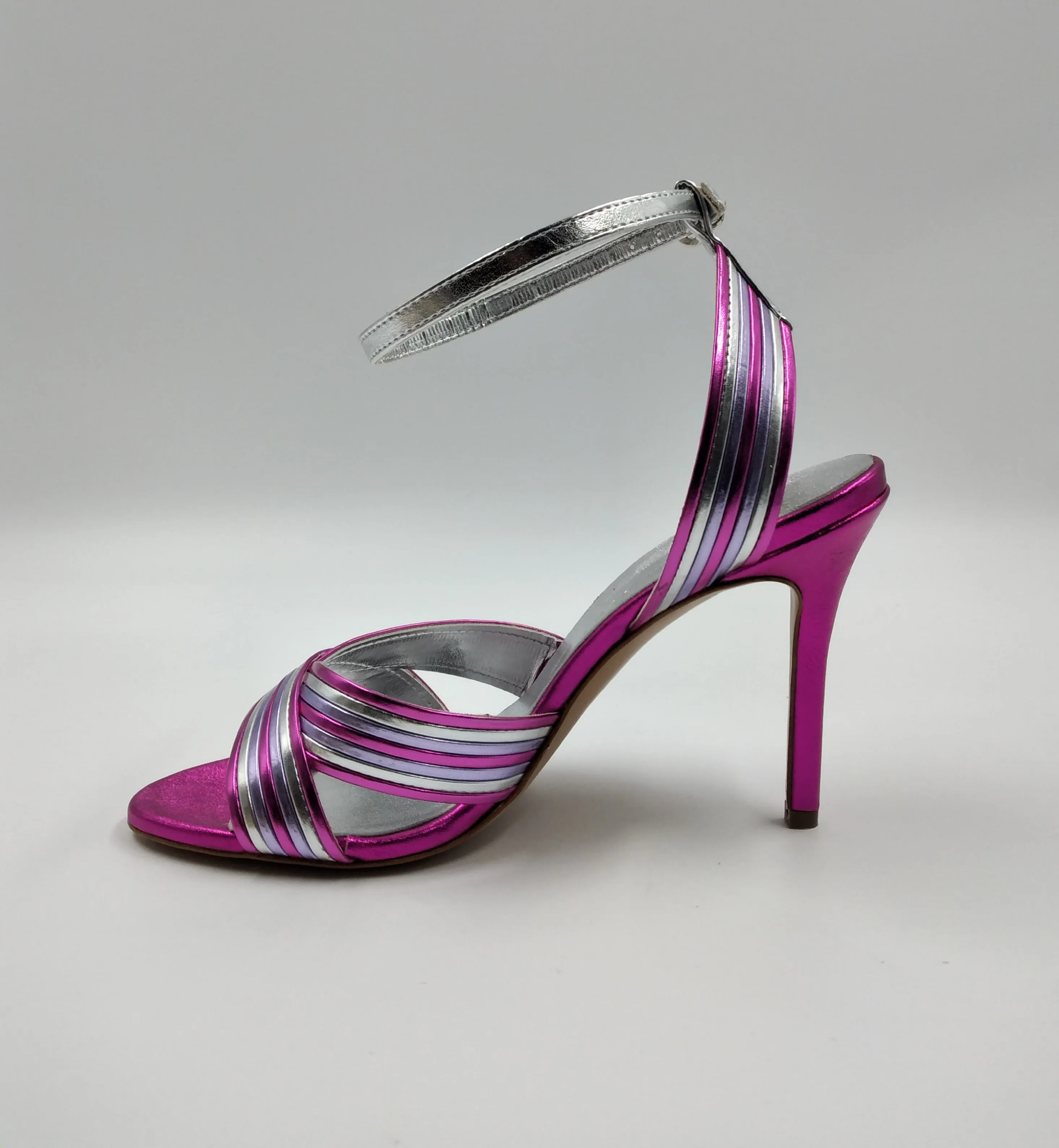 SANDALI LAMINATI FUXIA ARGENTO