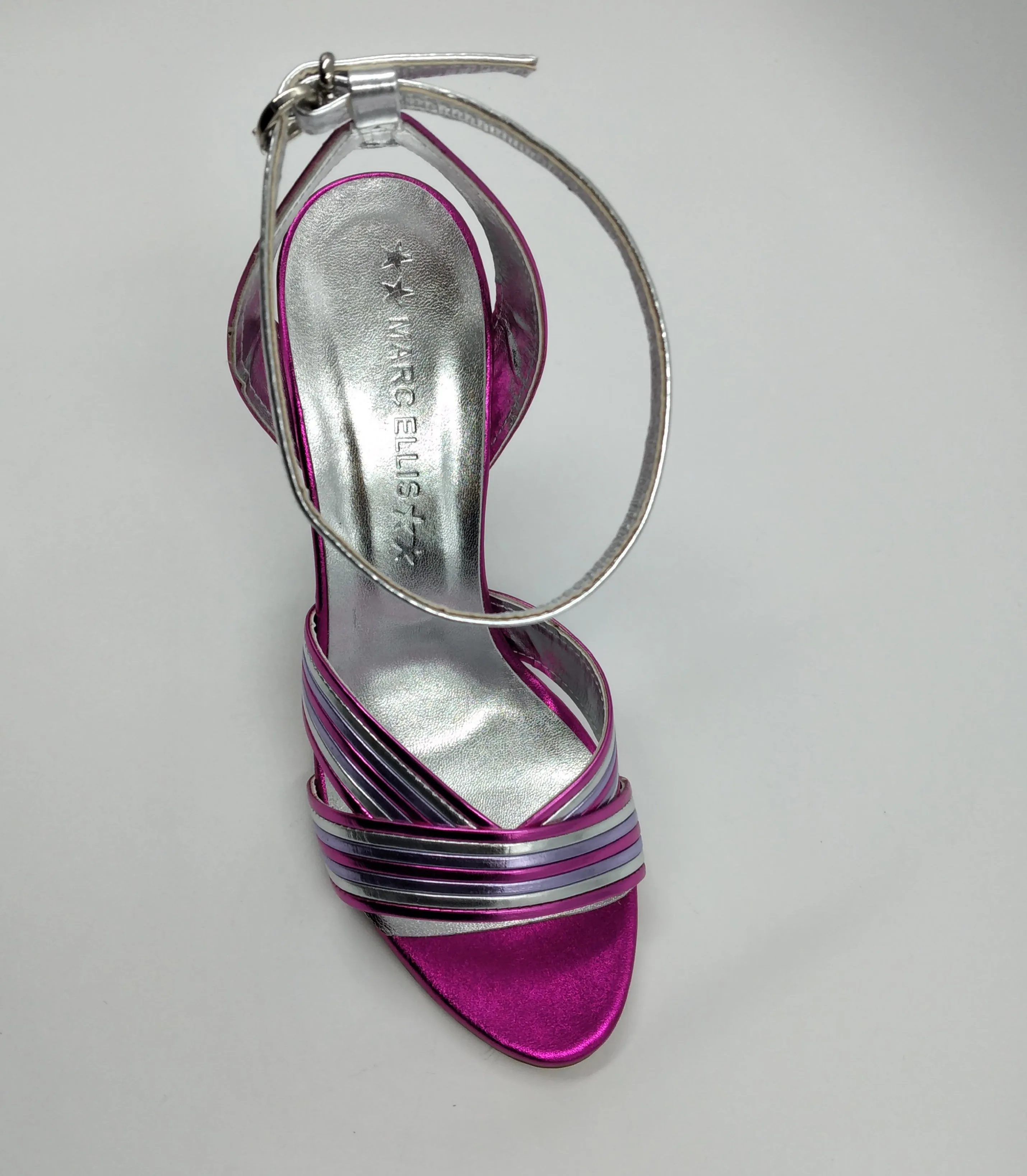 SANDALI LAMINATI FUXIA ARGENTO