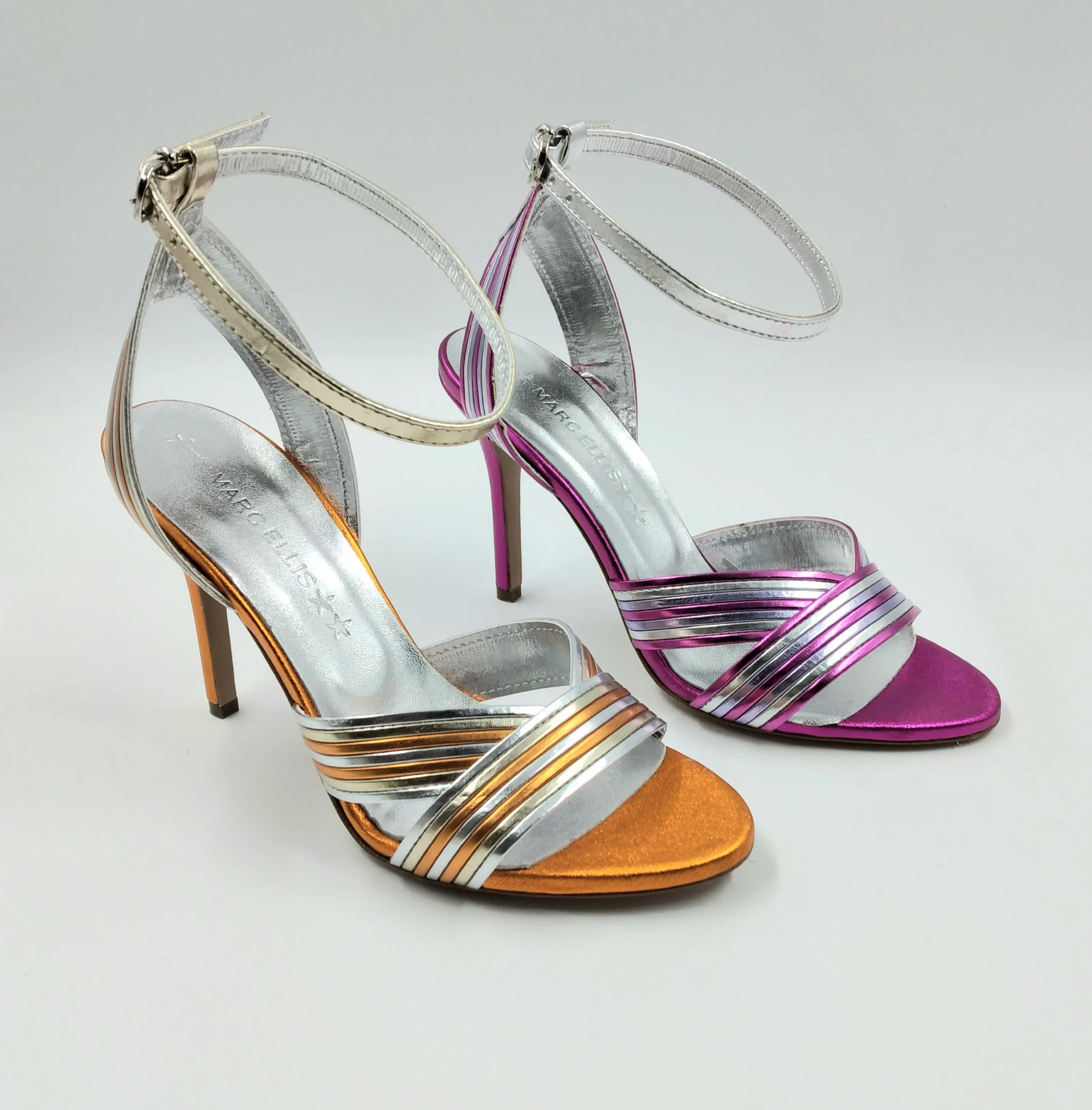 SANDALI LAMINATI FUXIA ARGENTO