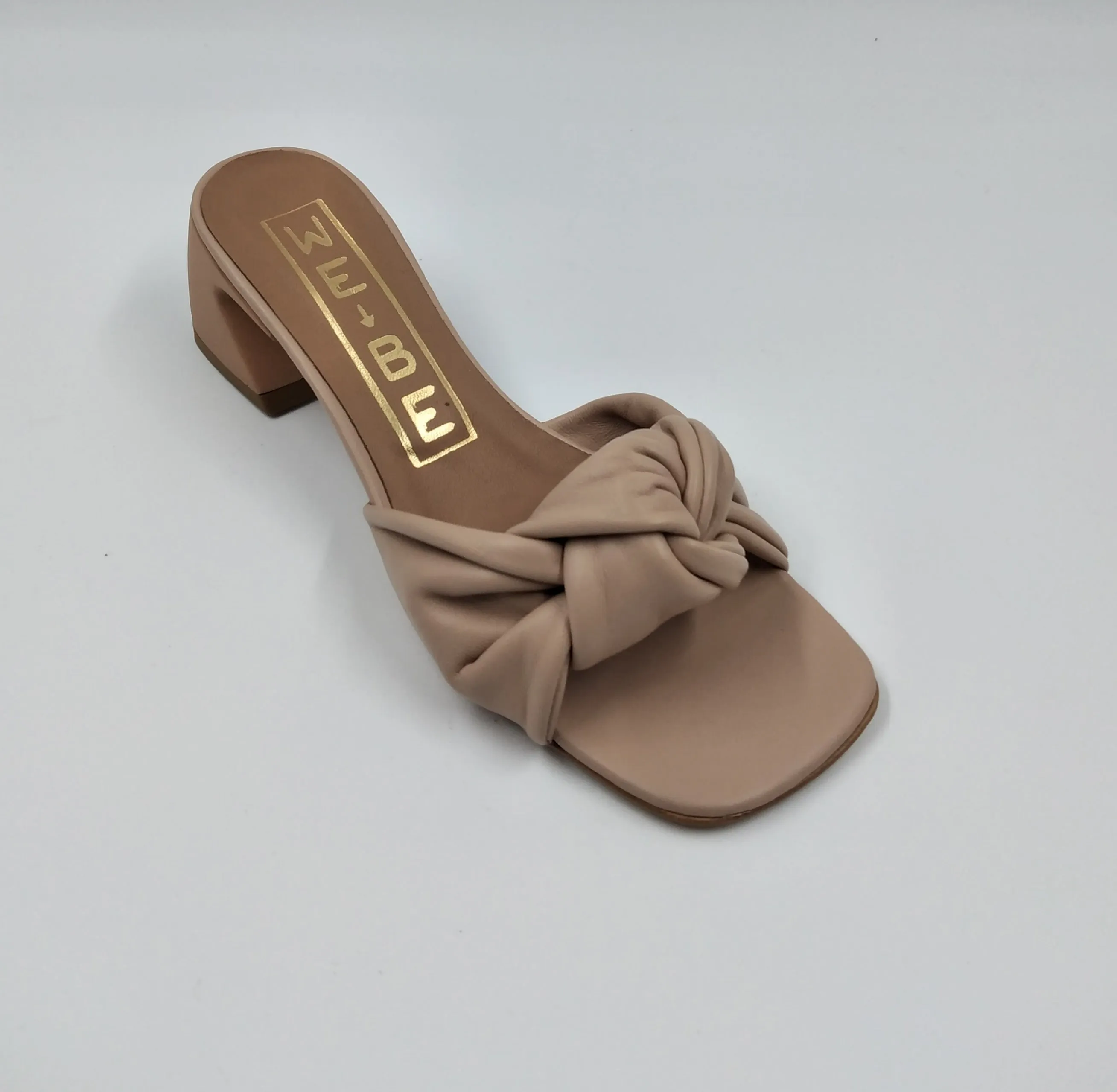 SANDALI PELLE NUDE NODO