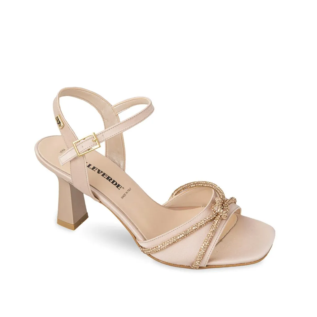 SANDALI RASO CIPRIA E NODO STRASS