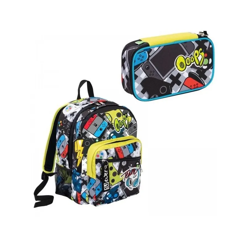 SEVEN SCHOOL PACKSJ GANG EVER MUSIC LIME PUNCH ZAINO SCUOLA ORGANIZZATO +ASTUCCIO QUICK CASE INT.45 PEZZI GIOTTO/FRIXION