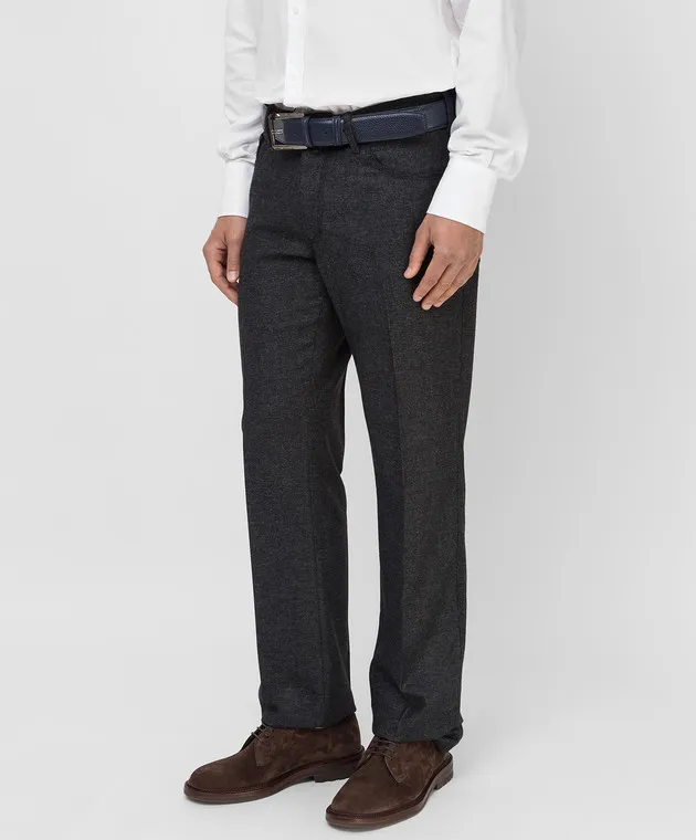 Stefano Ricci Pantaloni in lana carbone MBT14000201290