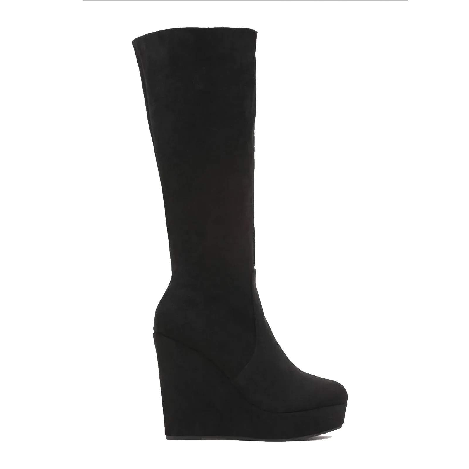 Stivali Al Ginocchio Donna Scamosciati Zeppa Zx0898-02