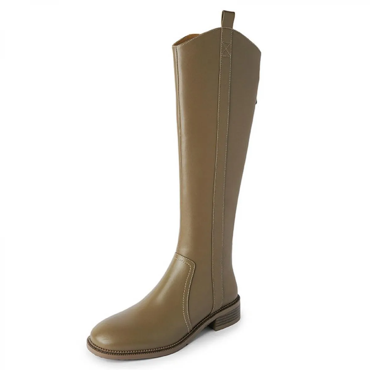 Stivali alti al ginocchio da donna Tacchi bassi Moda in vera pelle Scarpe casual da festa concise Donna Autunno Inverno 2024 Nuo