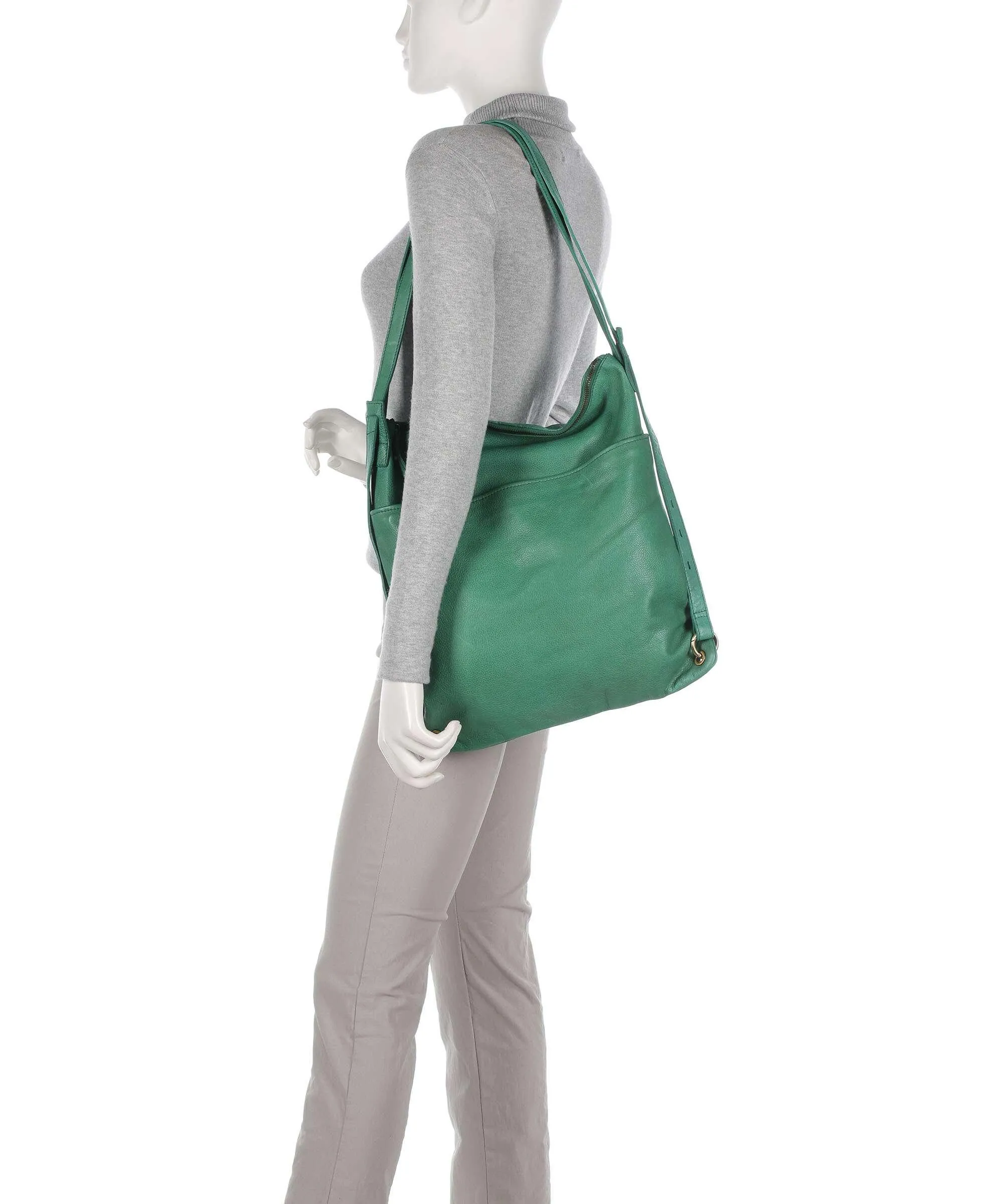  Taschendieb Wien Kohlmarkt 3 Borsa a spalla pelle di vacchetta grana verde  