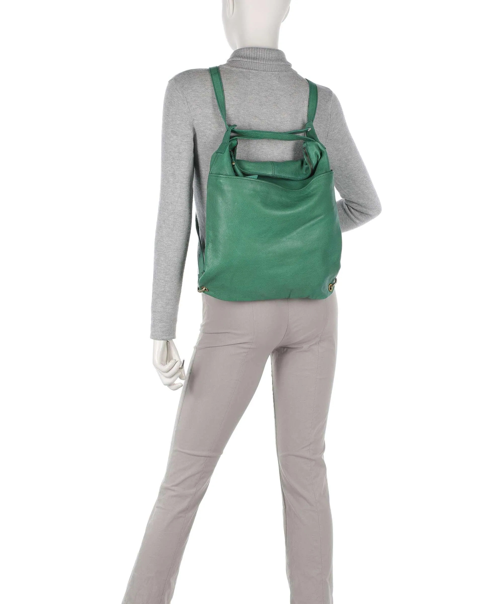  Taschendieb Wien Kohlmarkt 3 Borsa a spalla pelle di vacchetta grana verde  