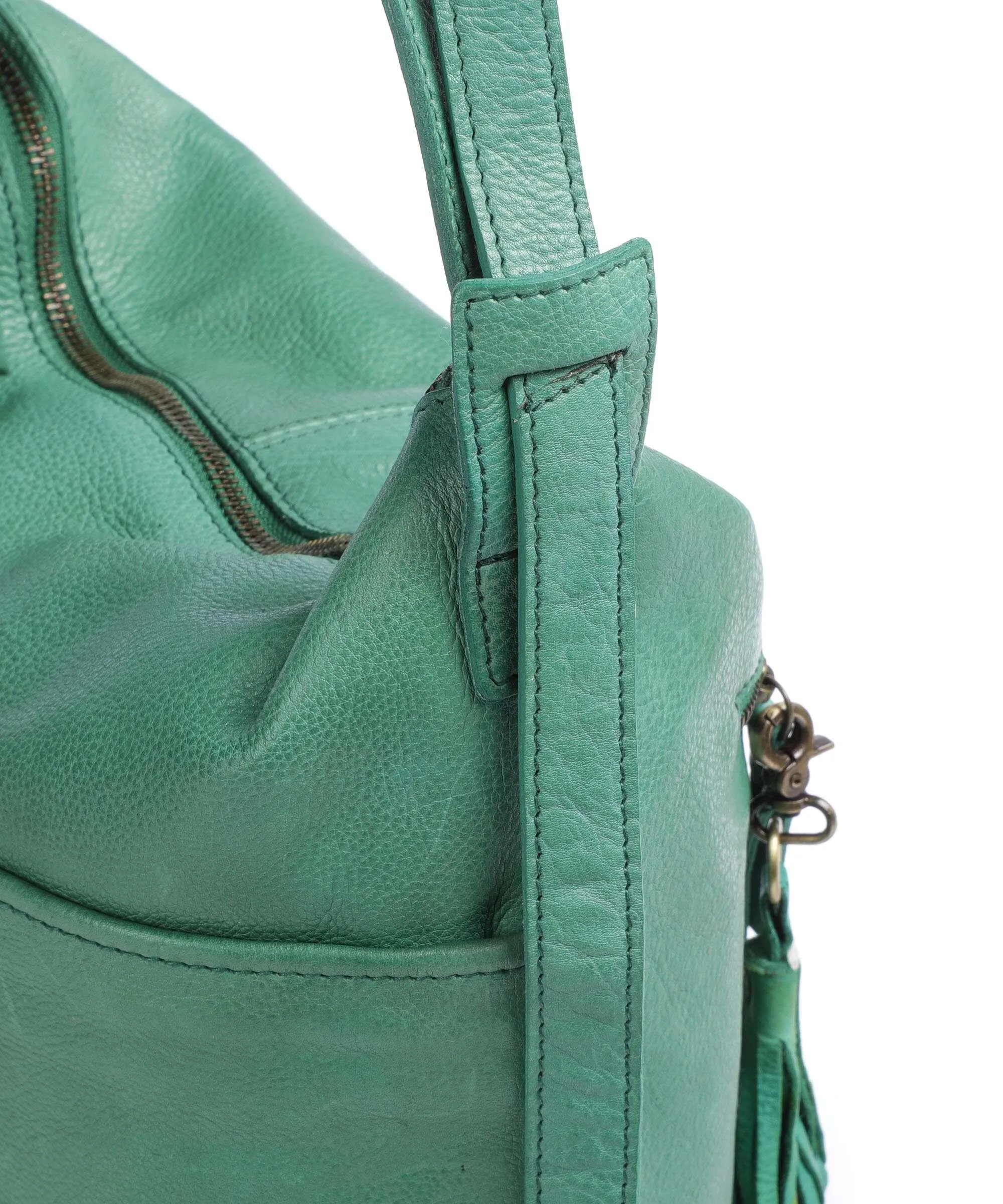  Taschendieb Wien Kohlmarkt 3 Borsa a spalla pelle di vacchetta grana verde  
