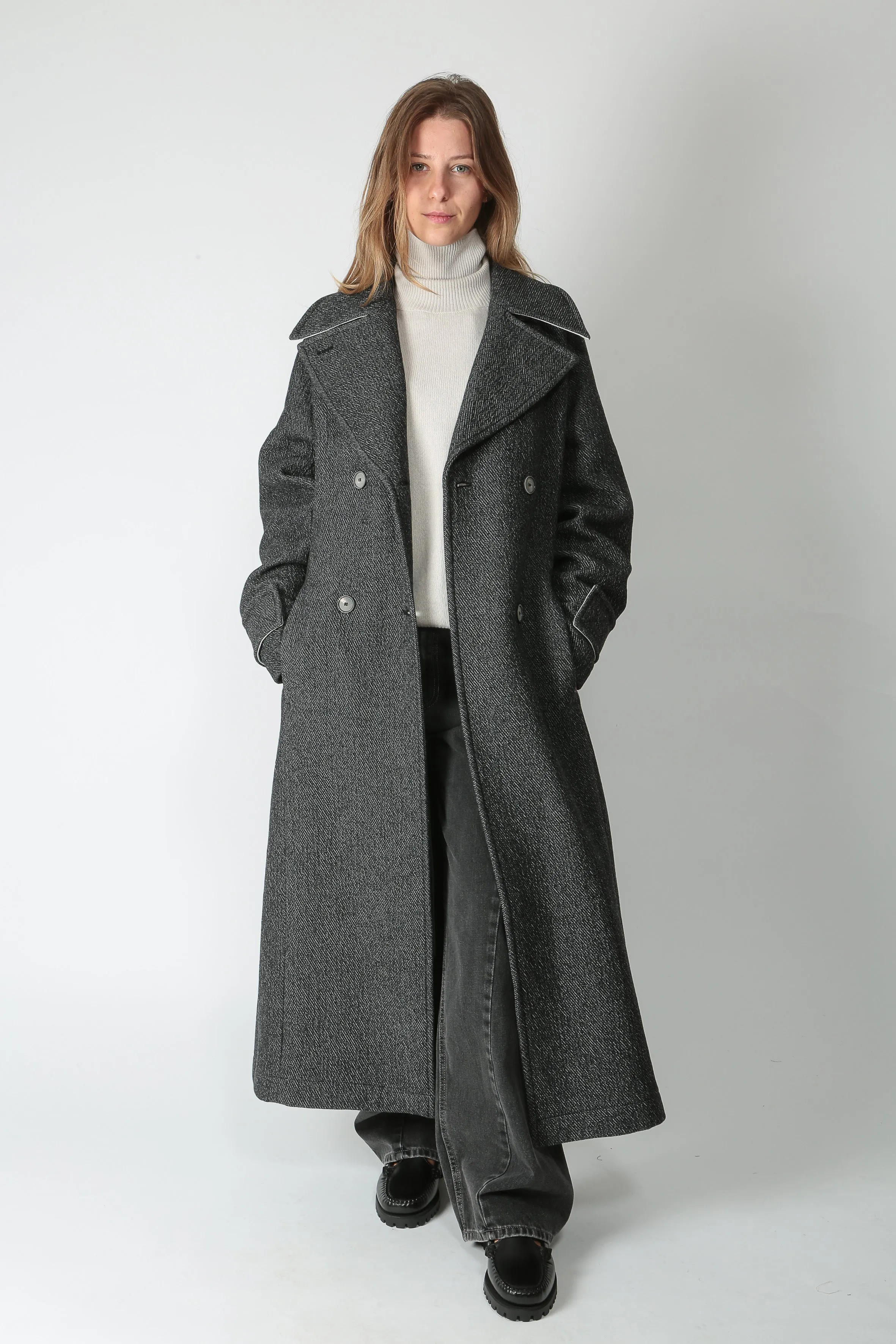 Tela Cappotto lungo doppiopetto Prova