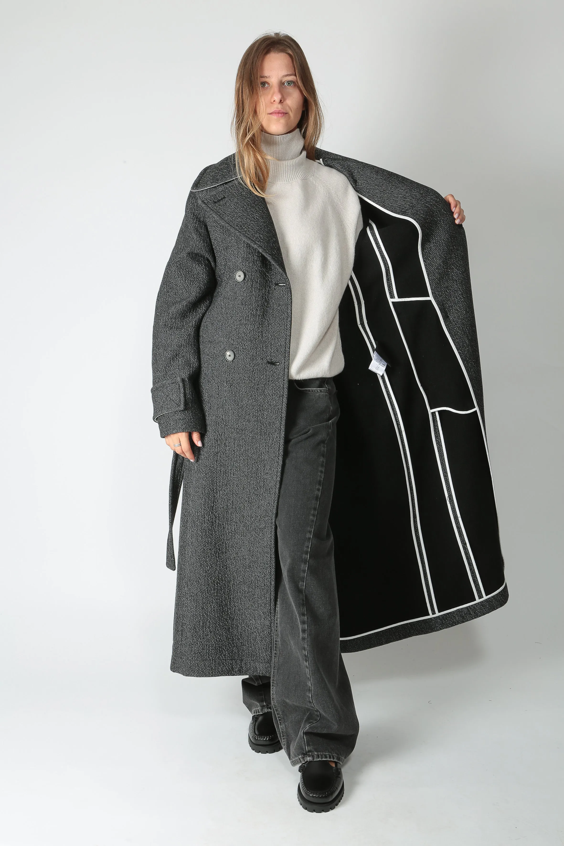 Tela Cappotto lungo doppiopetto Prova