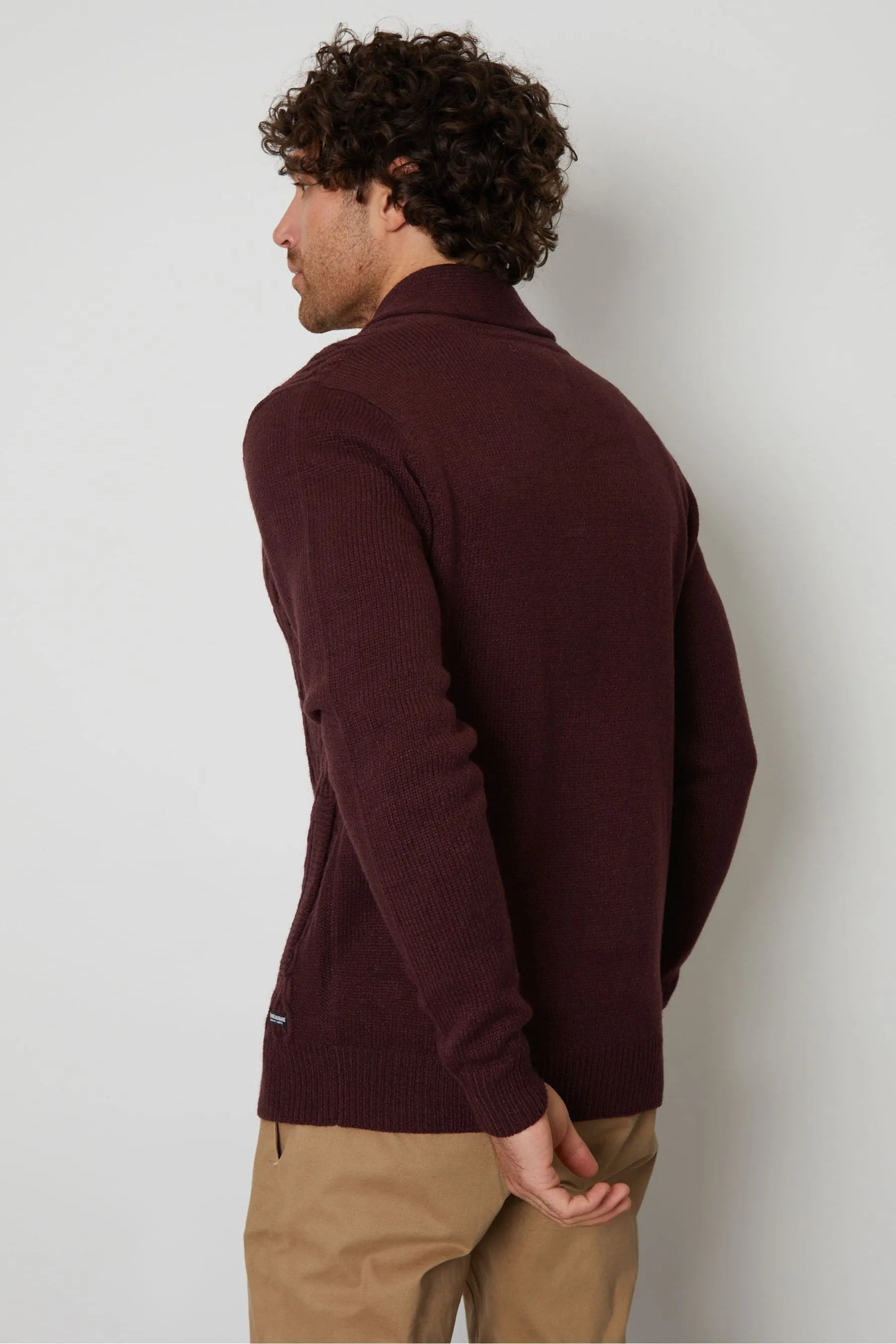 Threadbare - Cardigan lavorato a trecce con collo sciallato