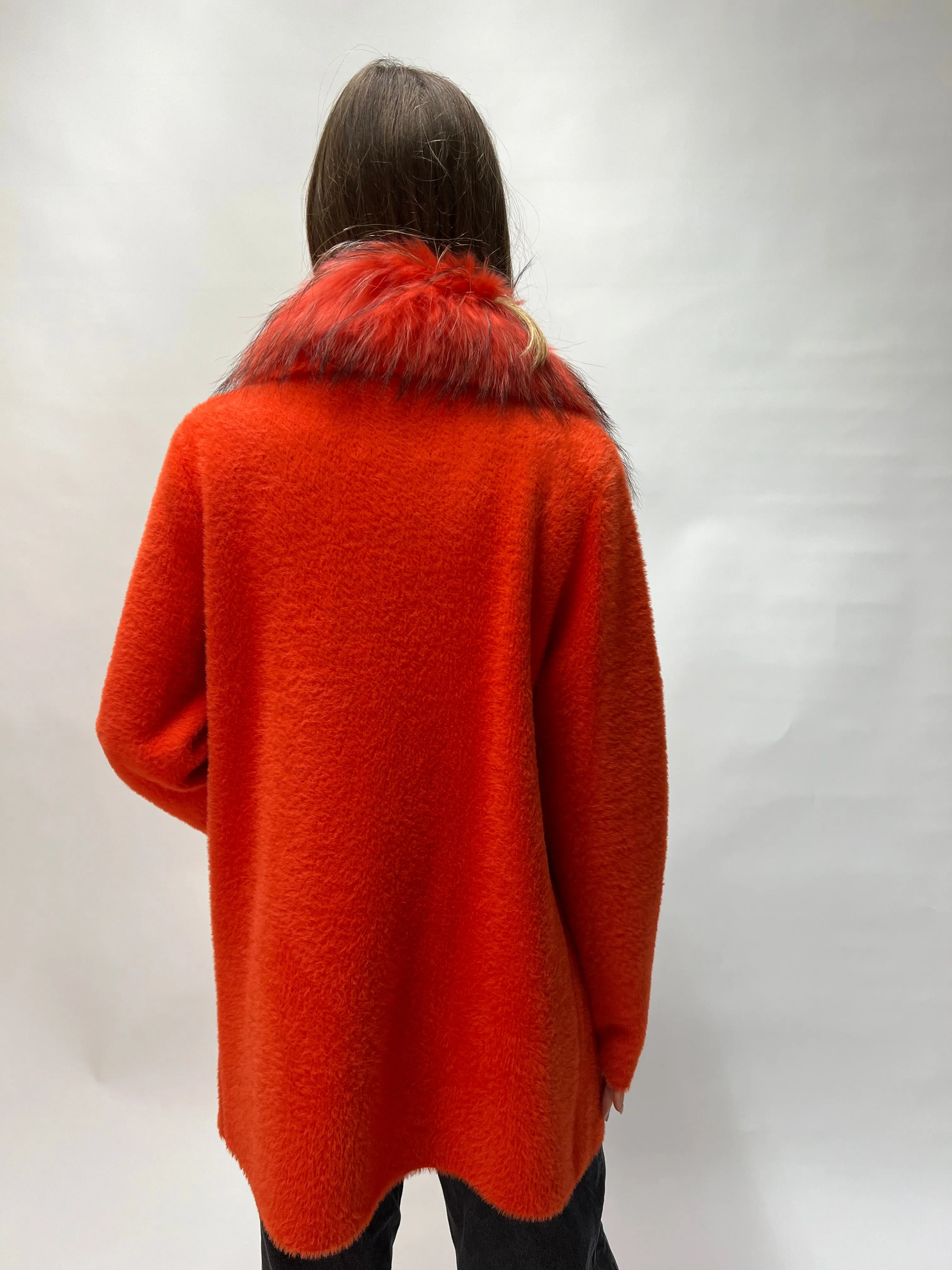 V Lab Cappotto con collo in pelliccia FW36660