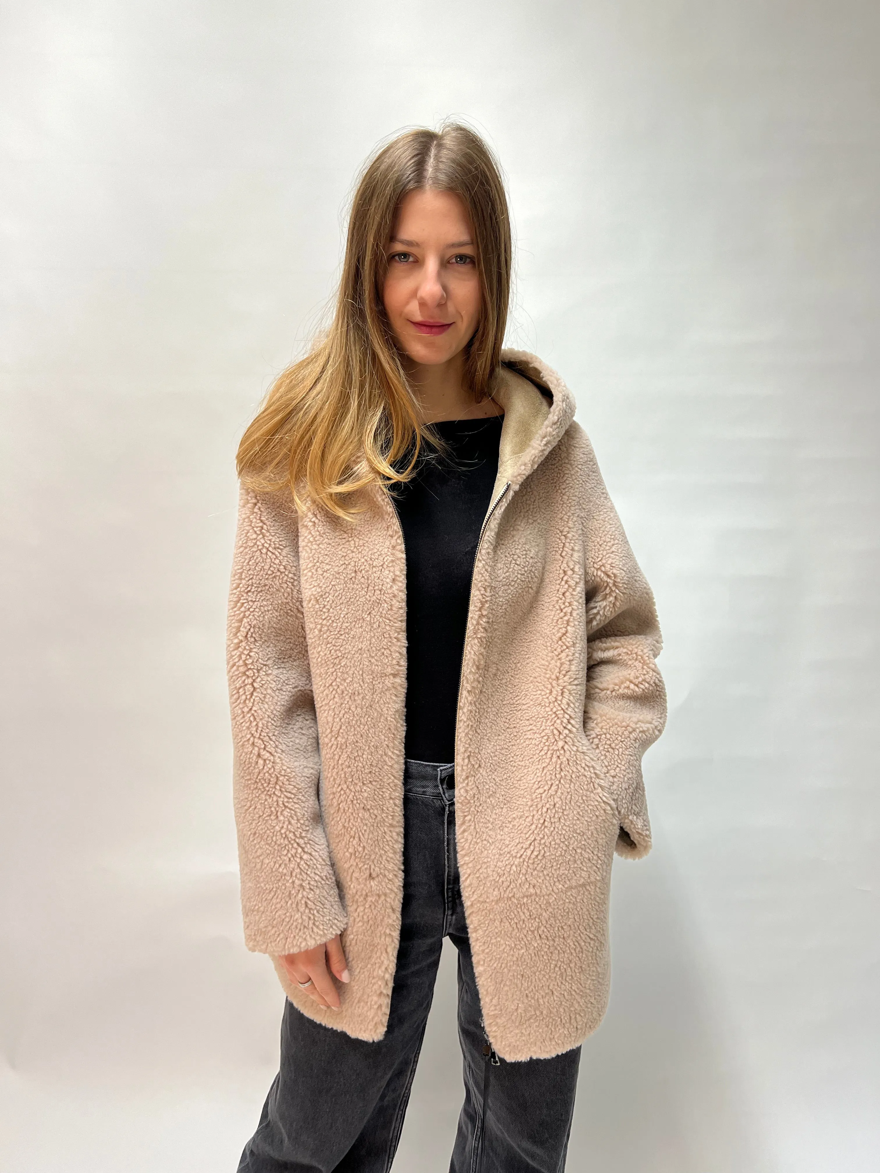 V Lab Cappotto teddy midi FW36633W