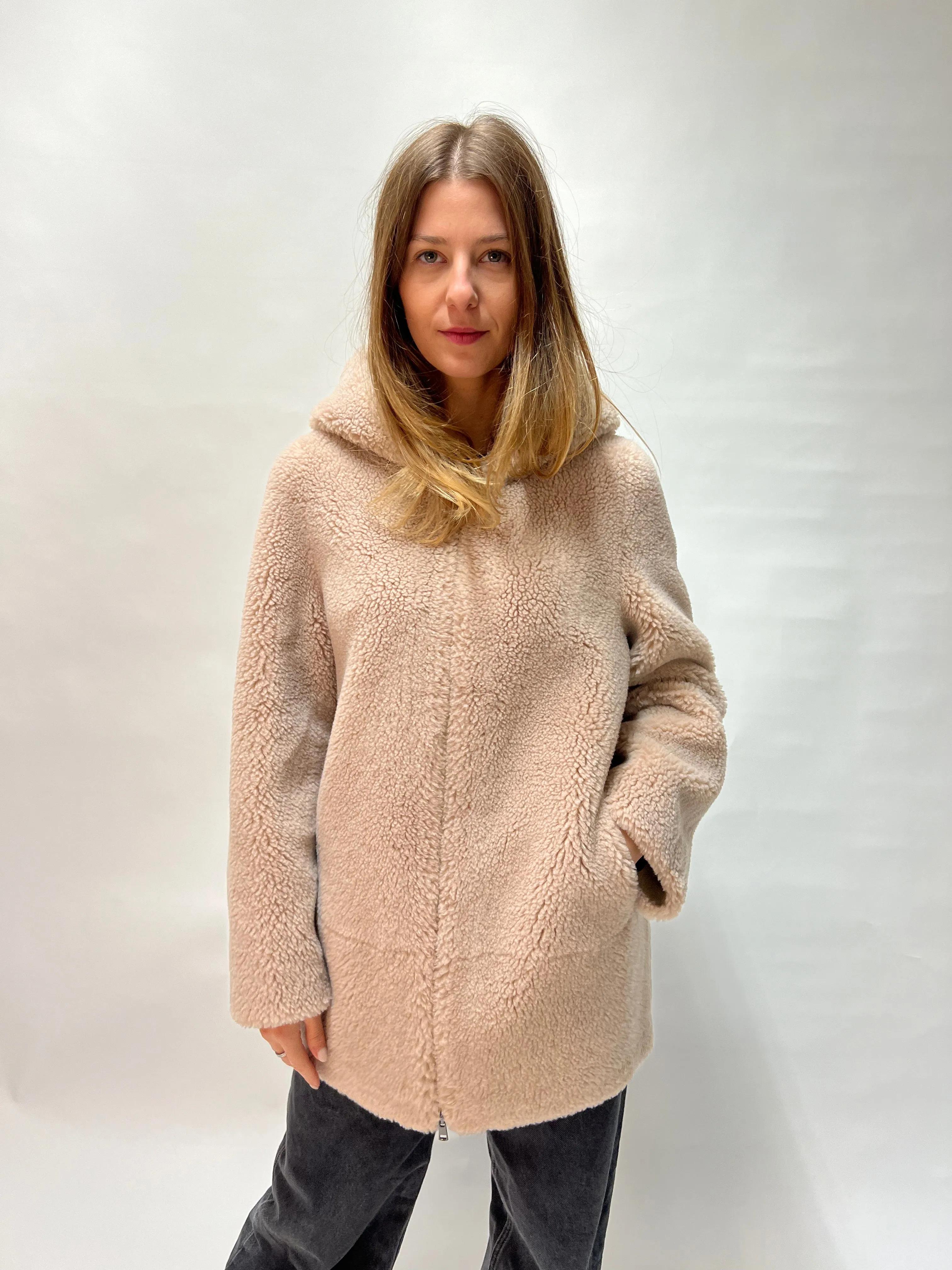 V Lab Cappotto teddy midi FW36633W