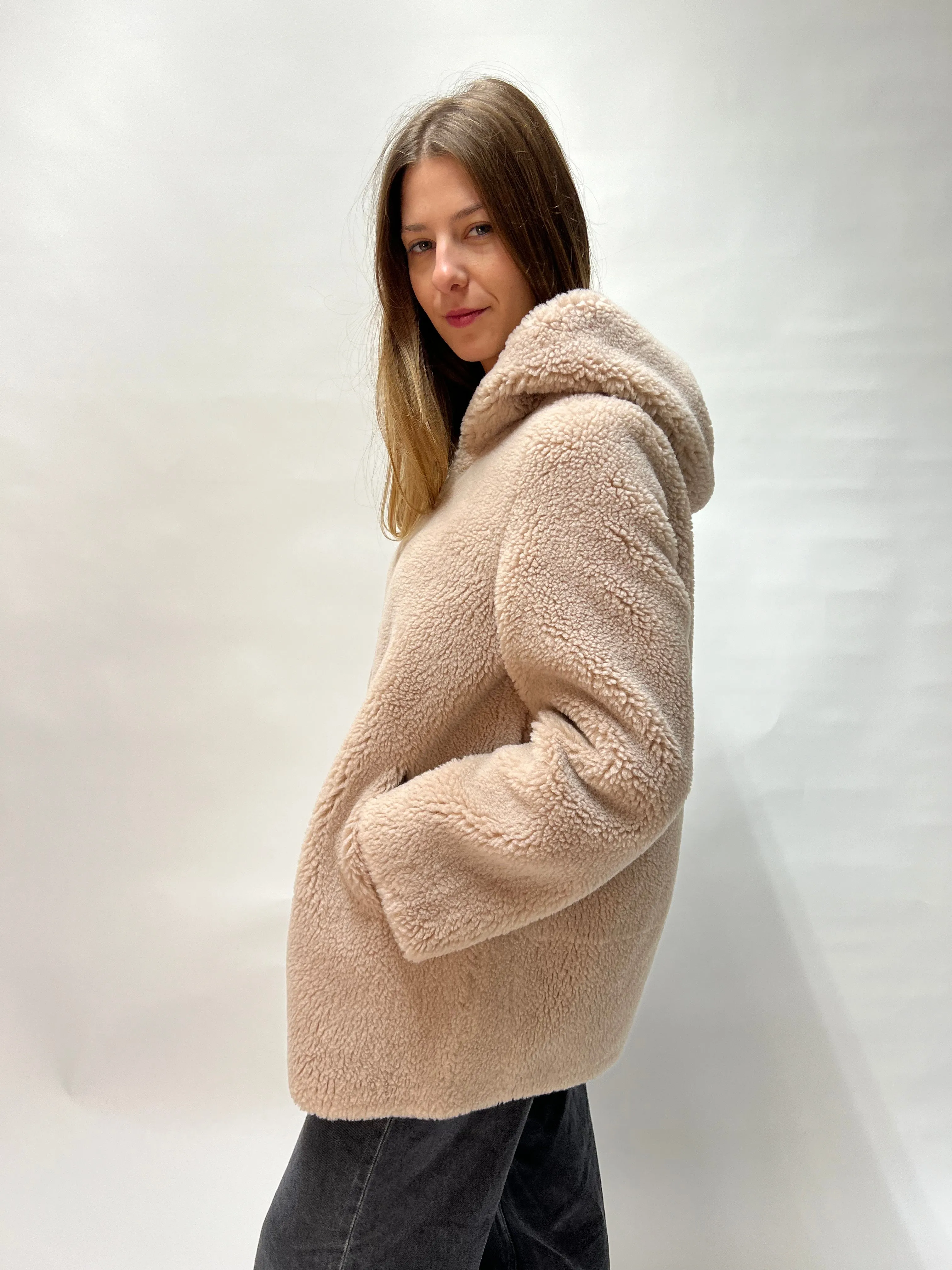 V Lab Cappotto teddy midi FW36633W