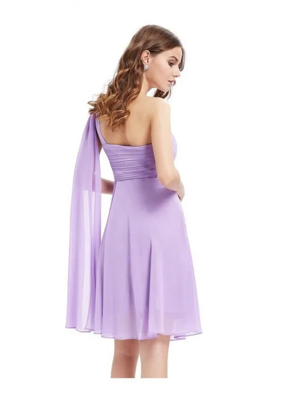 Vestito da cerimonia corto damigelle matrimonio lilla