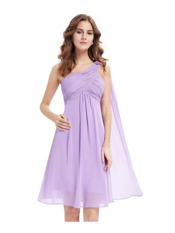 Vestito da cerimonia corto damigelle matrimonio lilla