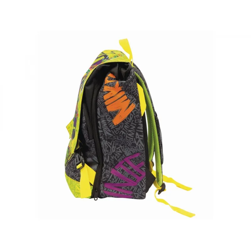 ZAINO SCUOLA ESTENSIBILE TURTLES 2023 MUTANT MAYHEN 31X43X18CM CON PASSANTI PER CARELLO ORIGINAL NICKELODEON GIOCHI PREZ